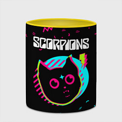 Кружка 3D Scorpions - rock star cat, цвет: 3D-белый + желтый — фото 2