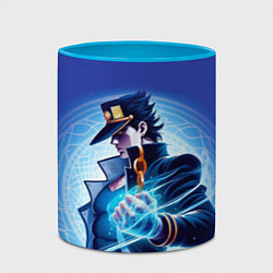Кружка 3D Jotaro Kujo - neon glow fantasy, цвет: 3D-белый + небесно-голубой — фото 2