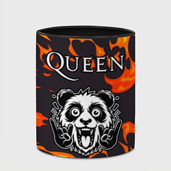 Кружка 3D Queen рок панда и огонь, цвет: 3D-белый + черный — фото 2