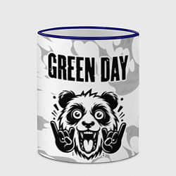 Кружка 3D Green Day рок панда на светлом фоне, цвет: 3D-синий кант — фото 2