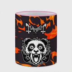 Кружка 3D Mayhem рок панда и огонь, цвет: 3D-розовый кант — фото 2