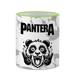 Кружка 3D Pantera рок панда на светлом фоне, цвет: 3D-светло-зеленый кант — фото 2