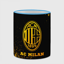Кружка 3D AC Milan - gold gradient, цвет: 3D-небесно-голубой кант — фото 2