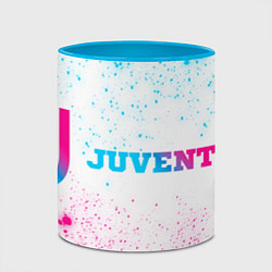 Кружка 3D Juventus neon gradient style по-горизонтали, цвет: 3D-белый + небесно-голубой — фото 2