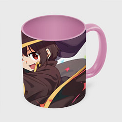 Кружка 3D Konosuba Мэгумин cute, цвет: 3D-белый + розовый