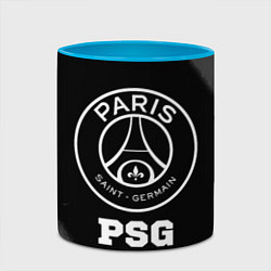 Кружка 3D PSG sport на темном фоне, цвет: 3D-белый + небесно-голубой — фото 2