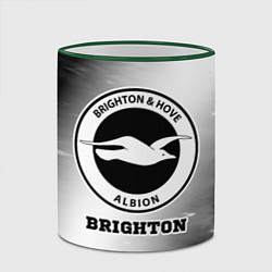 Кружка 3D Brighton sport на светлом фоне, цвет: 3D-зеленый кант — фото 2