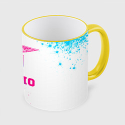 Кружка 3D Lazio neon gradient style, цвет: 3D-желтый кант