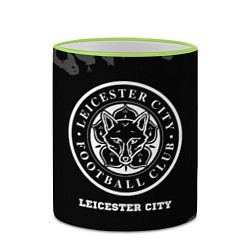 Кружка 3D Leicester City sport на темном фоне, цвет: 3D-светло-зеленый кант — фото 2