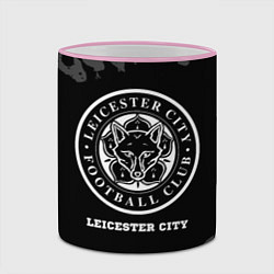 Кружка 3D Leicester City sport на темном фоне, цвет: 3D-розовый кант — фото 2