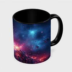 Кружка 3D Взрыв в космосе, цвет: 3D-белый + черный