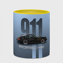 Кружка 3D Винтажный автомобиль Porsche, цвет: 3D-белый + желтый — фото 2
