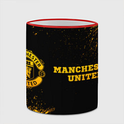 Кружка 3D Manchester United - gold gradient по-горизонтали, цвет: 3D-красный кант — фото 2