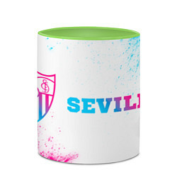 Кружка 3D Sevilla neon gradient style по-горизонтали, цвет: 3D-белый + светло-зеленый — фото 2