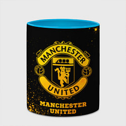 Кружка 3D Manchester United - gold gradient, цвет: 3D-белый + небесно-голубой — фото 2