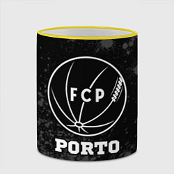 Кружка 3D Porto sport на темном фоне, цвет: 3D-желтый кант — фото 2
