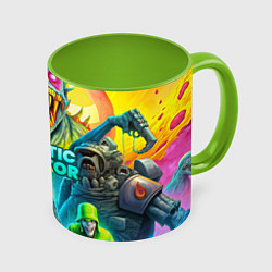Кружка 3D Abiotic Factor яркие монстры, цвет: 3D-белый + светло-зеленый