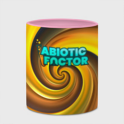 Кружка 3D Abiotic Factor желтый фон, цвет: 3D-белый + розовый — фото 2