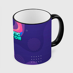 Кружка 3D Abiotic Factor яркие полосы, цвет: 3D-черный кант