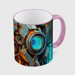 Кружка 3D Cyber armor - ai art, цвет: 3D-розовый кант
