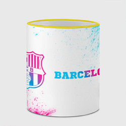 Кружка 3D Barcelona neon gradient style по-горизонтали, цвет: 3D-желтый кант — фото 2