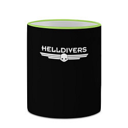 Кружка 3D Helldivers Logo, цвет: 3D-светло-зеленый кант — фото 2