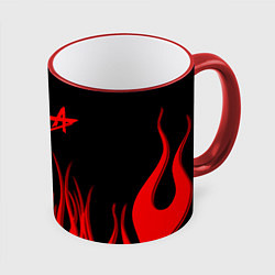 Кружка 3D Алиса огненный стиль, цвет: 3D-красный кант