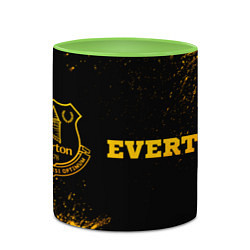 Кружка 3D Everton - gold gradient по-горизонтали, цвет: 3D-белый + светло-зеленый — фото 2