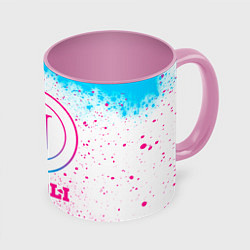 Кружка 3D Napoli neon gradient style, цвет: 3D-белый + розовый