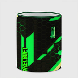 Кружка 3D Minecraft creeper game pattern, цвет: 3D-зеленый кант — фото 2