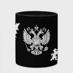 Кружка 3D Герб РФ патриотический стиль краски, цвет: 3D-белый + черный — фото 2