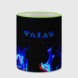 Кружка 3D The Witcher fire logo glitch, цвет: 3D-светло-зеленый кант — фото 2