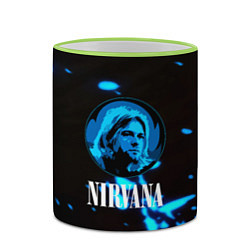 Кружка 3D Nirvana рок бенд краски, цвет: 3D-светло-зеленый кант — фото 2