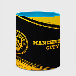 Кружка 3D Manchester City - gold gradient по-горизонтали, цвет: 3D-белый + небесно-голубой — фото 2