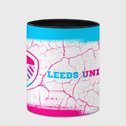 Кружка 3D Leeds United neon gradient style по-горизонтали, цвет: 3D-белый + черный — фото 2