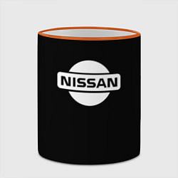 Кружка 3D Nissan logo white, цвет: 3D-оранжевый кант — фото 2