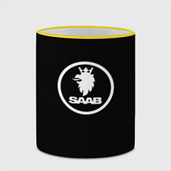 Кружка 3D Saab avto logo, цвет: 3D-желтый кант — фото 2