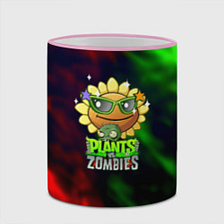 Кружка 3D Plants vs zombies огненный градиент, цвет: 3D-розовый кант — фото 2