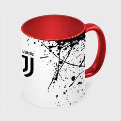 Кружка 3D Juventus краски текстура спорт, цвет: 3D-белый + красный