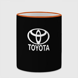 Кружка 3D Toyota white logo, цвет: 3D-оранжевый кант — фото 2