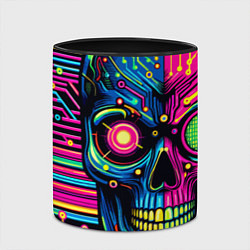 Кружка 3D Pop art skull - ai art, цвет: 3D-белый + черный — фото 2