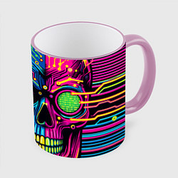 Кружка 3D Pop art skull - ai art, цвет: 3D-розовый кант