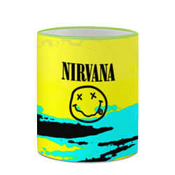 Кружка 3D Nirvana краски кислотные, цвет: 3D-светло-зеленый кант — фото 2