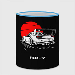 Кружка 3D Mazda RX-7, цвет: 3D-небесно-голубой кант — фото 2