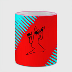 Кружка 3D Kizaru abstract rap, цвет: 3D-розовый кант — фото 2