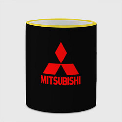 Кружка 3D Mitsubishi red logo, цвет: 3D-желтый кант — фото 2