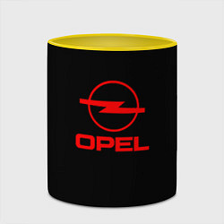 Кружка 3D Opel red logo auto, цвет: 3D-белый + желтый — фото 2