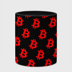 Кружка 3D Bitcoin red logo money, цвет: 3D-белый + черный — фото 2