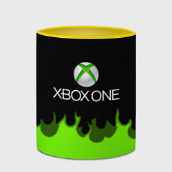 Кружка 3D Xbox green fire, цвет: 3D-белый + желтый — фото 2