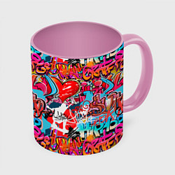Кружка 3D Hip hop graffiti pattern, цвет: 3D-белый + розовый